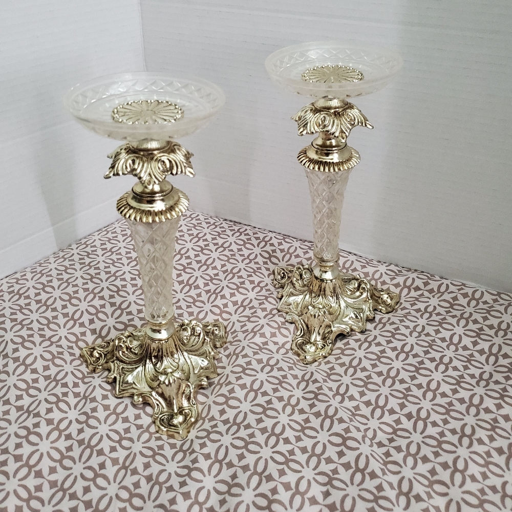 Vintage Victorian  Candle Holders 2 Pairs  Set.